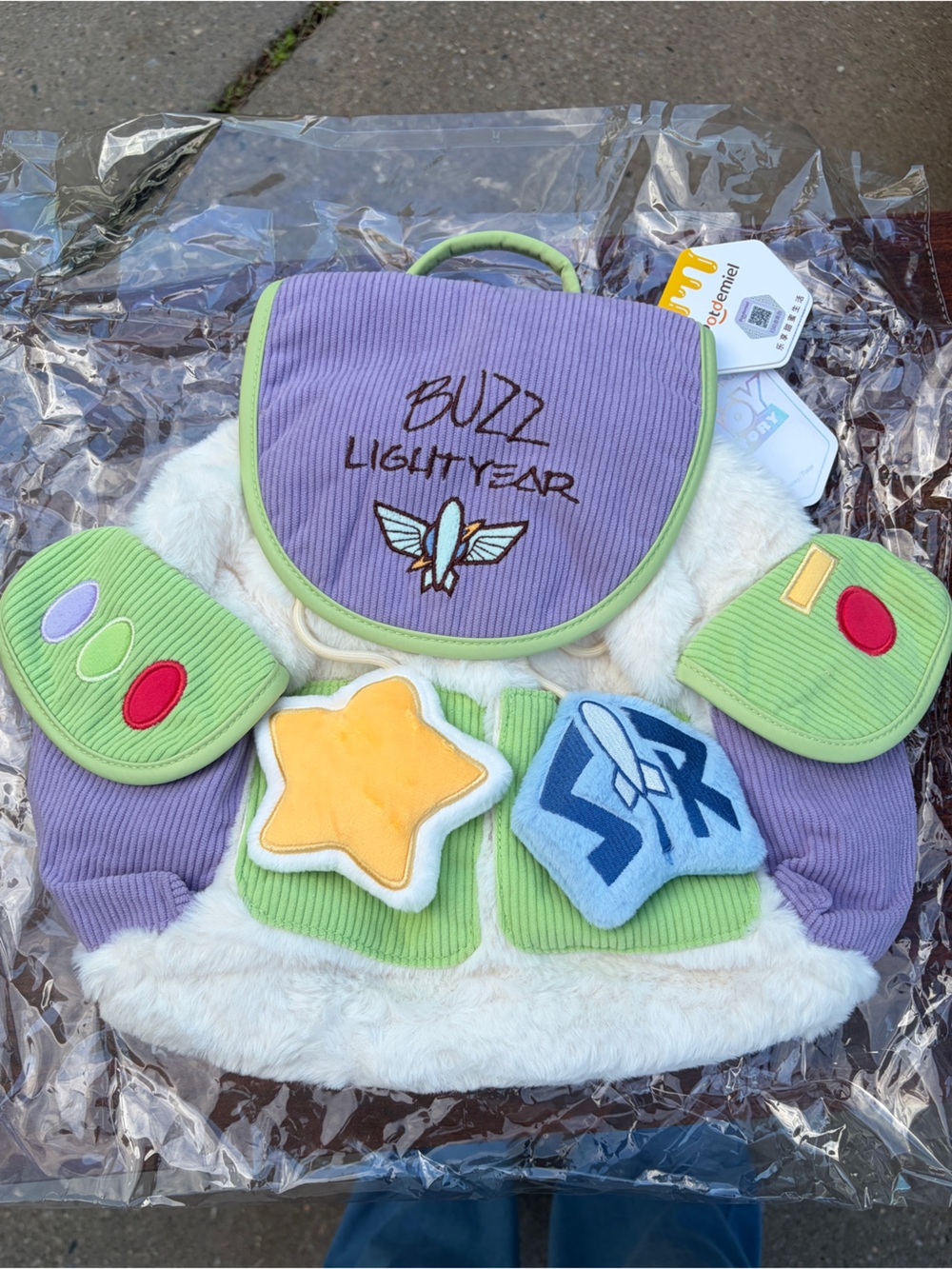 Disney Pixar Toy Story 5 Buzz Lightyear Potdemiel Fluffy Backpack NWT